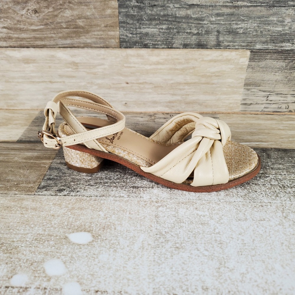 Sam Edelman Ingrid Mini Kids Sandals Sz 12 Modern Ivory Ankle Strap Block Heel